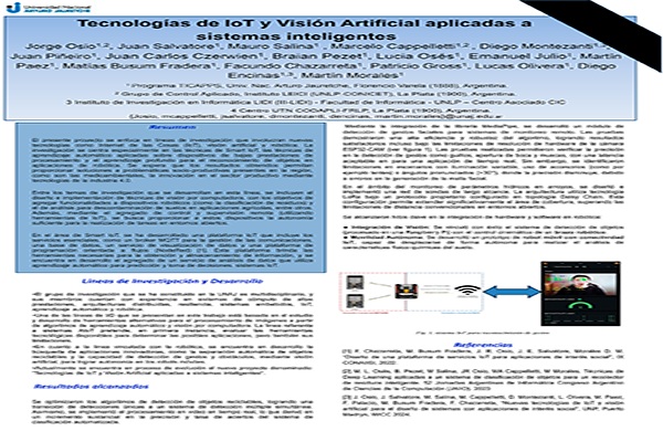 Tecnologías de IoTy Visión Artificial Aplicadas a Sistemas Inteligentes